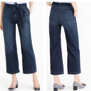 J. Crew Daek Wash Rayner Wide Leg Crop Belted Jeans Size 31